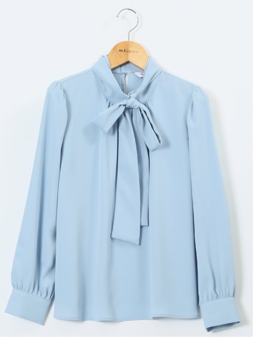 リボンタイ 長袖プルオーバーブラウス