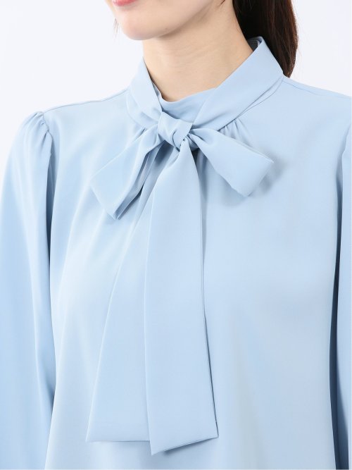 リボンタイ 長袖プルオーバーブラウス