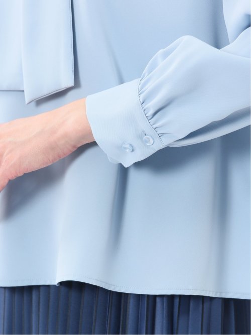 リボンタイ 長袖プルオーバーブラウス