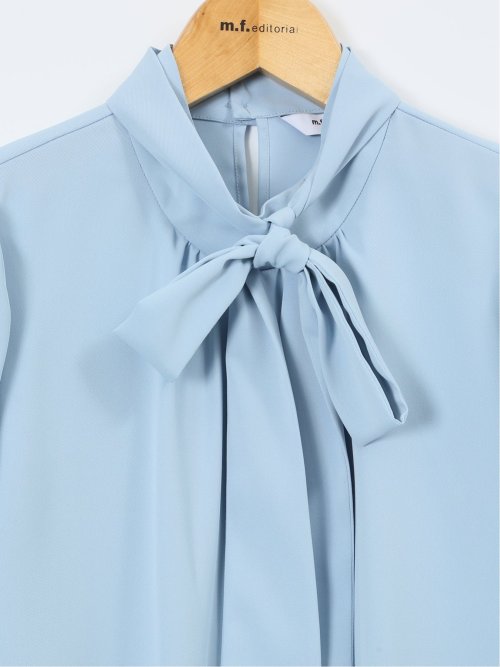 リボンタイ 長袖プルオーバーブラウス
