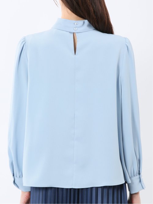 リボンタイ 長袖プルオーバーブラウス