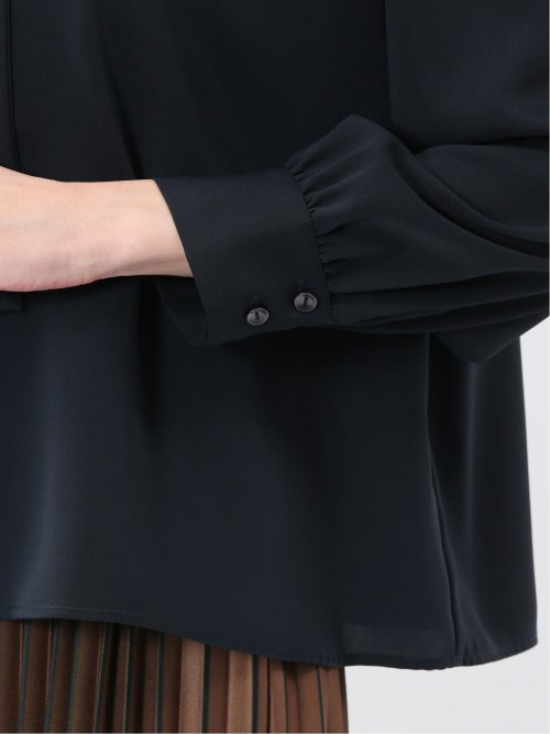 リボンタイ 長袖プルオーバーブラウス