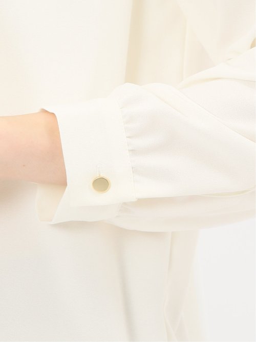 レイヤード風 比翼 長袖ブラウス