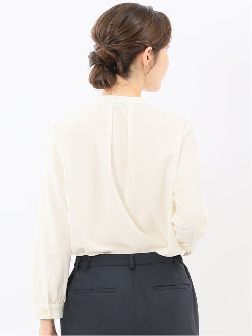 レイヤード風 比翼 長袖ブラウス