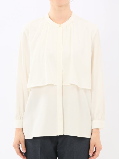 レイヤード風 比翼 長袖ブラウス