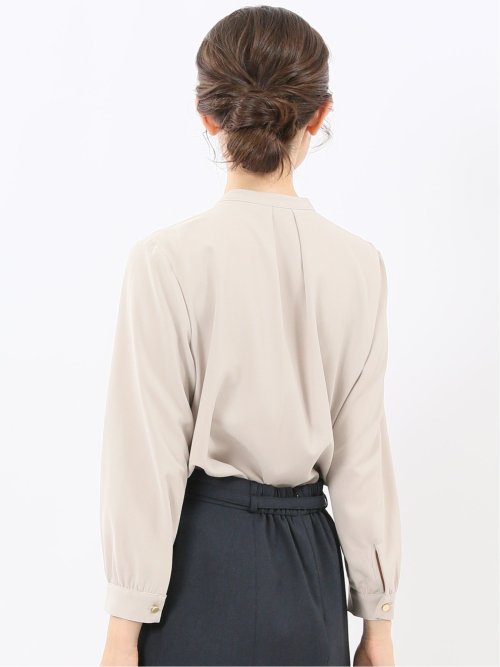 レイヤード風 比翼 長袖ブラウス