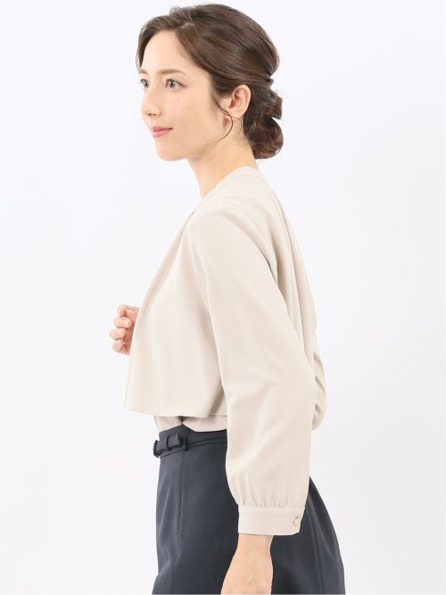 レイヤード風 比翼 長袖ブラウス