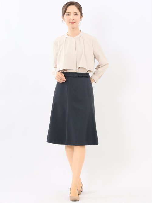 レイヤード風 比翼 長袖ブラウス