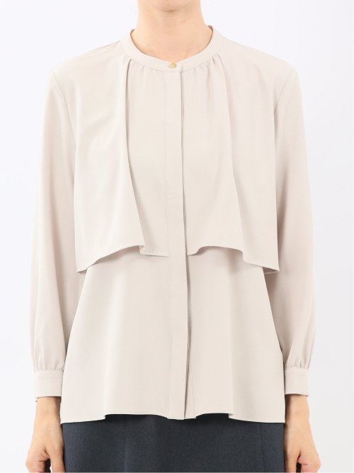 レイヤード風 比翼 長袖ブラウス