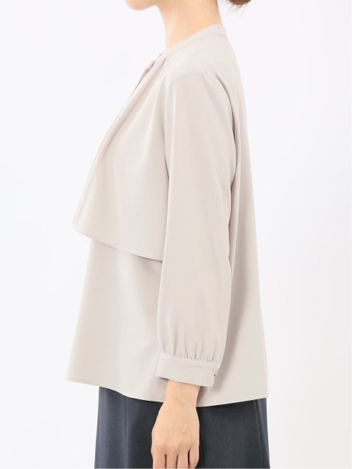 レイヤード風 比翼 長袖ブラウス