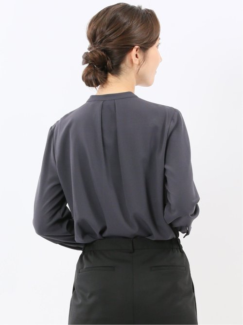 レイヤード風 比翼 長袖ブラウス