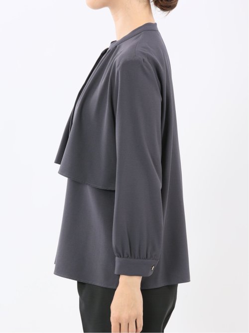 レイヤード風 比翼 長袖ブラウス