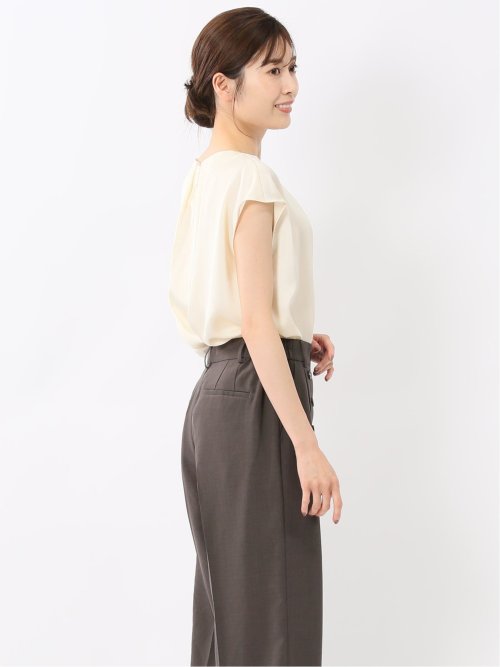 シボサテン ノースリ プルオーバーブラウス