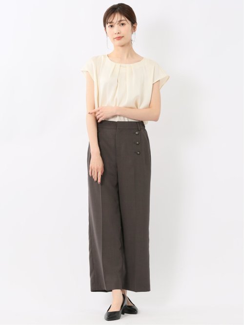 シボサテン ノースリ プルオーバーブラウス