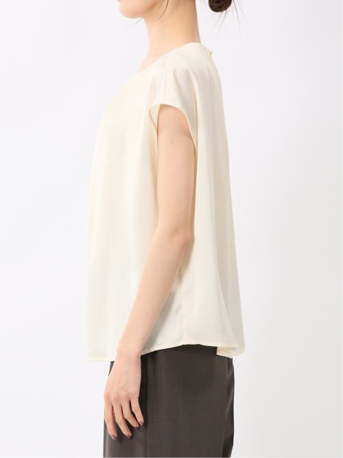 シボサテン ノースリ プルオーバーブラウス