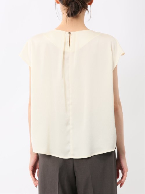 シボサテン ノースリ プルオーバーブラウス