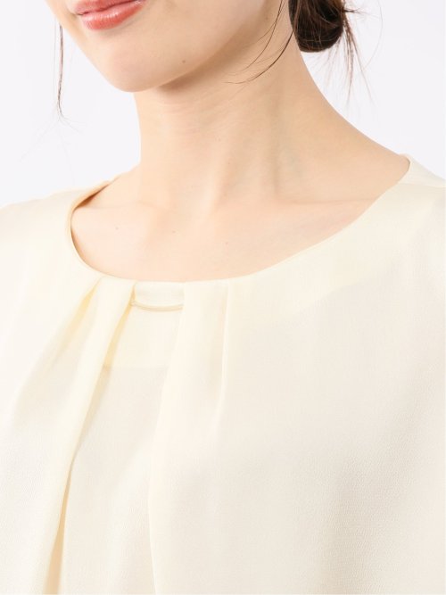 シボサテン ノースリ プルオーバーブラウス