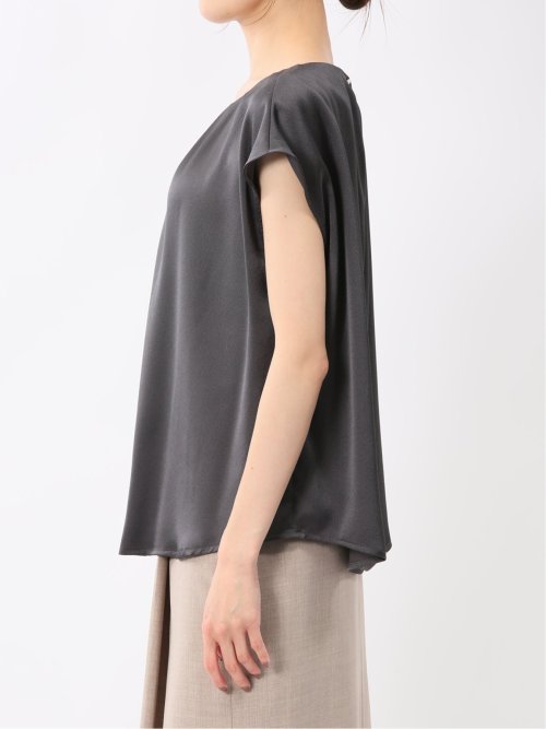 シボサテン ノースリ プルオーバーブラウス