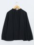 スタンドフリル 長袖プルオーバーブラウス