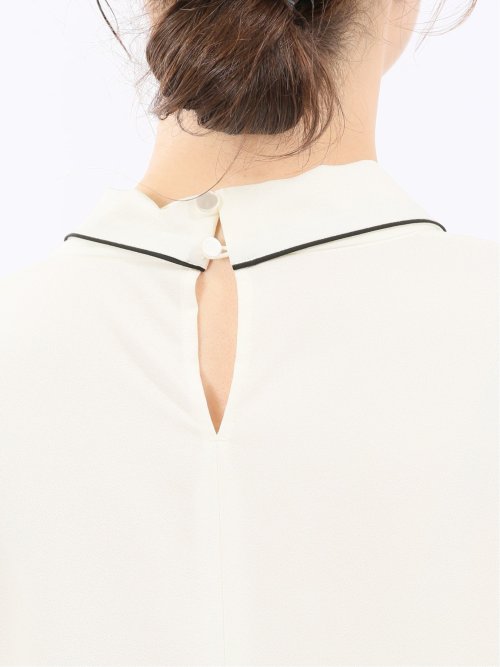 ボウタイ 長袖プルオーバーブラウス