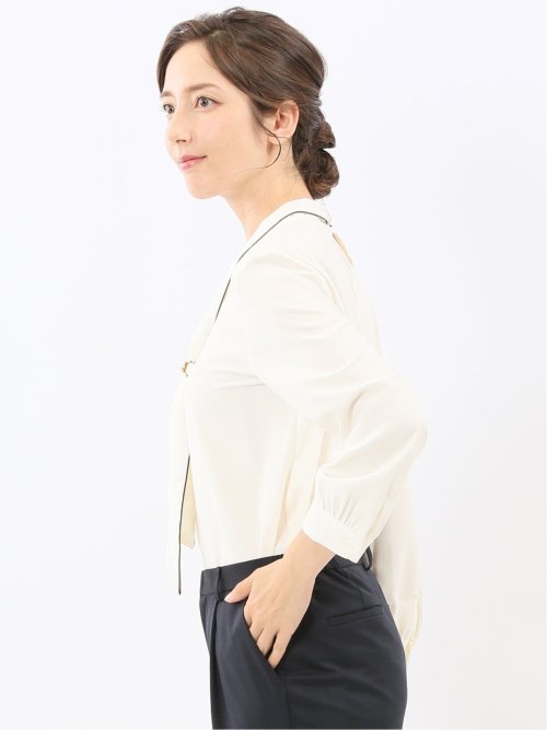 ボウタイ 長袖プルオーバーブラウス