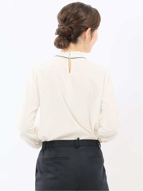 ボウタイ 長袖プルオーバーブラウス