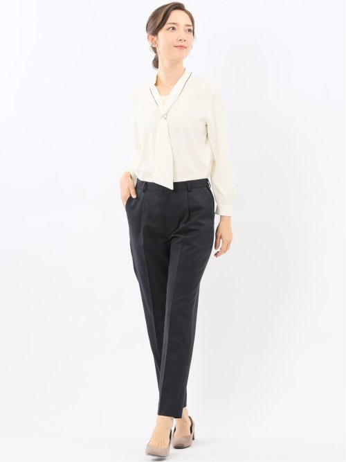 ボウタイ 長袖プルオーバーブラウス