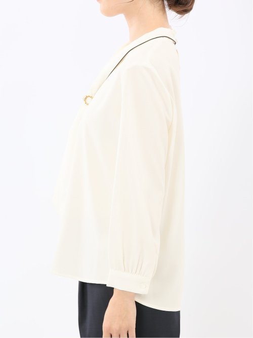 ボウタイ 長袖プルオーバーブラウス