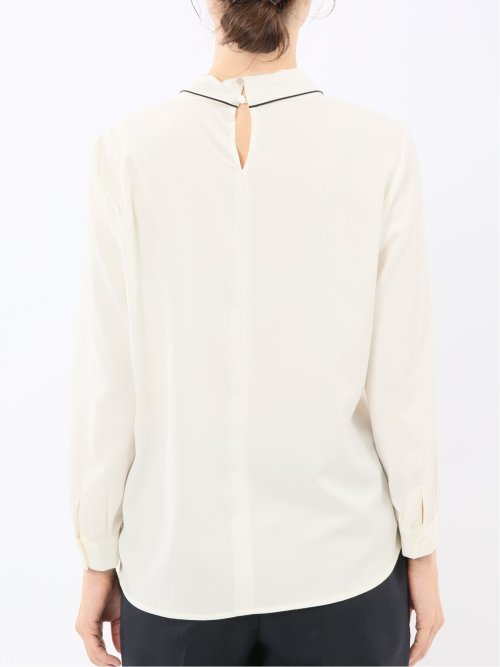 ボウタイ 長袖プルオーバーブラウス