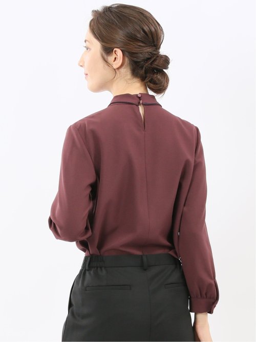 ボウタイ 長袖プルオーバーブラウス