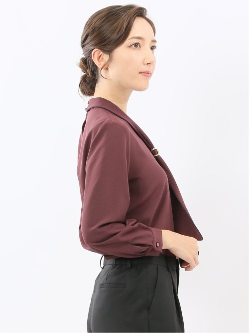 ボウタイ 長袖プルオーバーブラウス