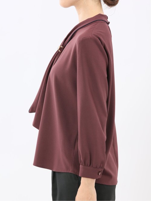 ボウタイ 長袖プルオーバーブラウス