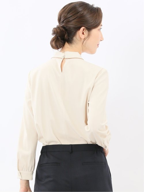 ボウタイ 長袖プルオーバーブラウス