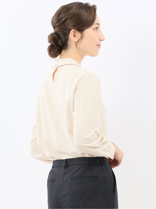 ボウタイ 長袖プルオーバーブラウス