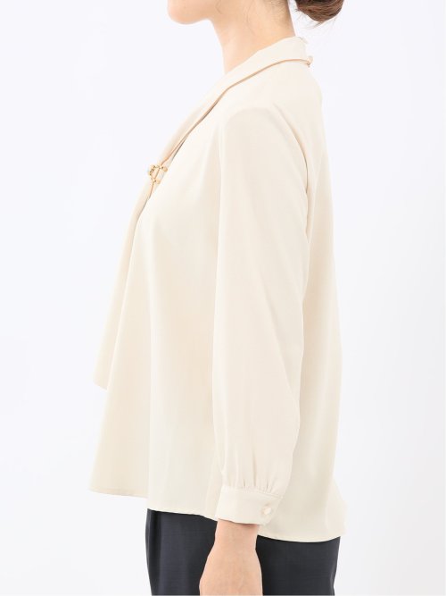 ボウタイ 長袖プルオーバーブラウス