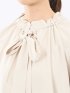ギャザーリボン 長袖プルオーバーブラウス