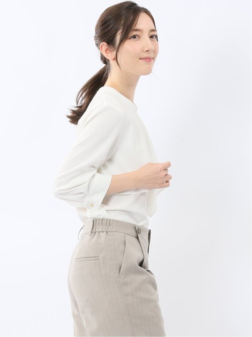 ラッフルフリル 7分袖 プルオーバー ブラウス