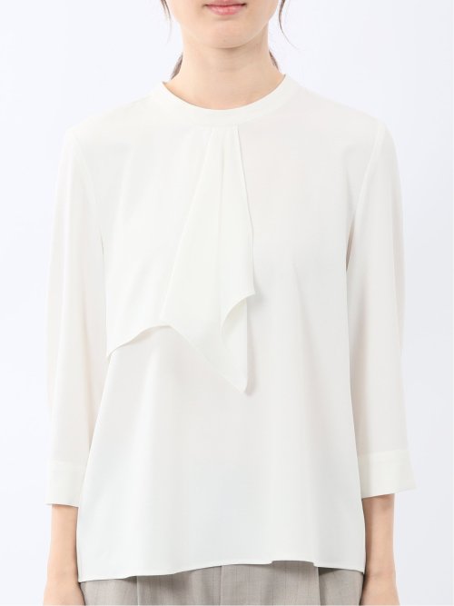 ラッフルフリル 7分袖 プルオーバー ブラウス