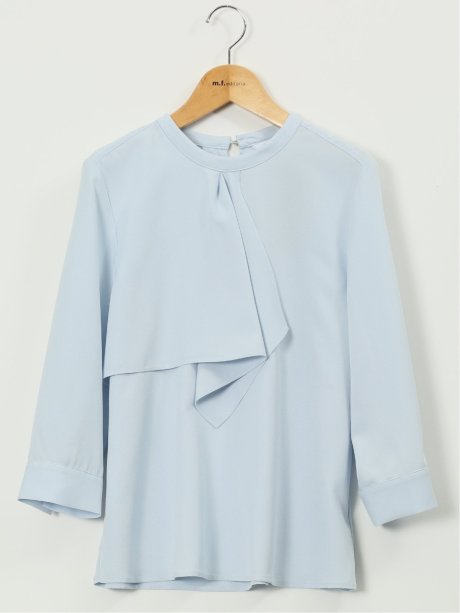 ラッフルフリル 7分袖 プルオーバー ブラウス