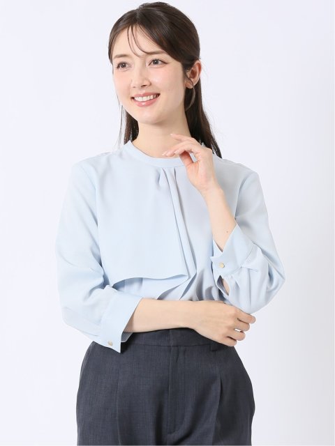 ラッフルフリル 7分袖 プルオーバー ブラウス