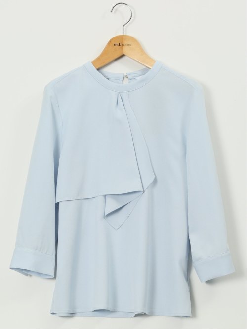 ラッフルフリル 7分袖 プルオーバー ブラウス