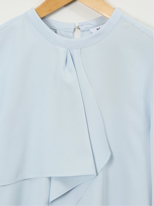 ラッフルフリル 7分袖 プルオーバー ブラウス