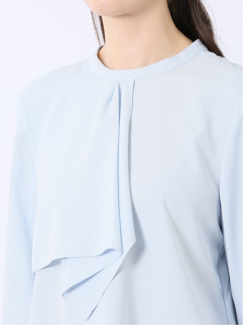 ラッフルフリル 7分袖 プルオーバー ブラウス