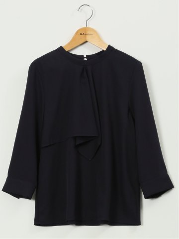 ラッフルフリル 7分袖 プルオーバー ブラウス