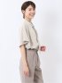 配色ボウタイ 半袖比翼ブラウス