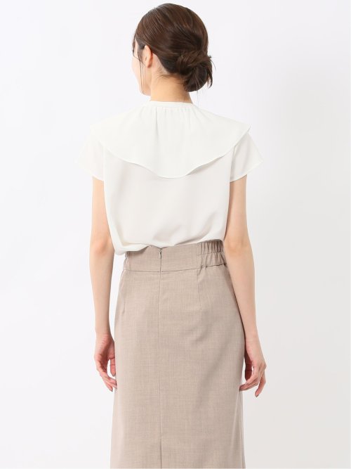 フリル ノースリーブブラウス