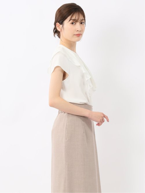 フリル ノースリーブブラウス