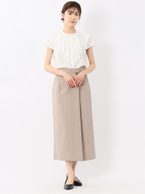 フリル ノースリーブブラウス