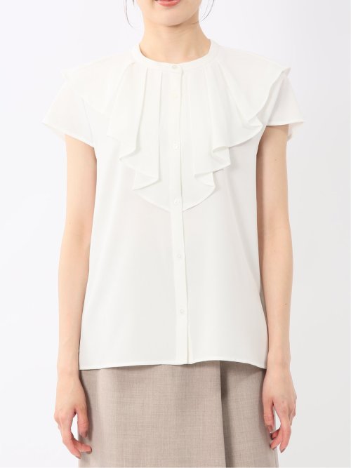 フリル ノースリーブブラウス