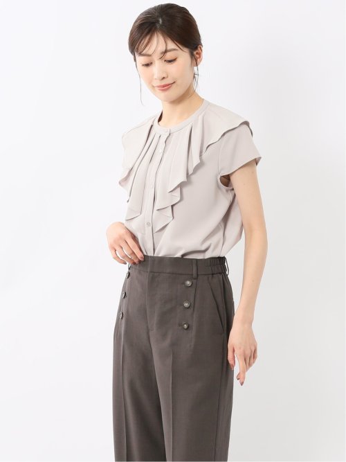 フリル ノースリーブブラウス
